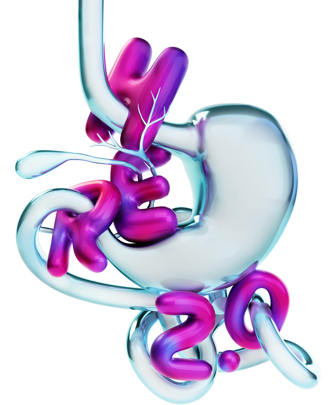 Futuristic biliary tract and gallbladder intertwined in HER2.0