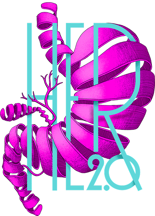 Artistic gastrointestinal tract coiled around HER2.0
